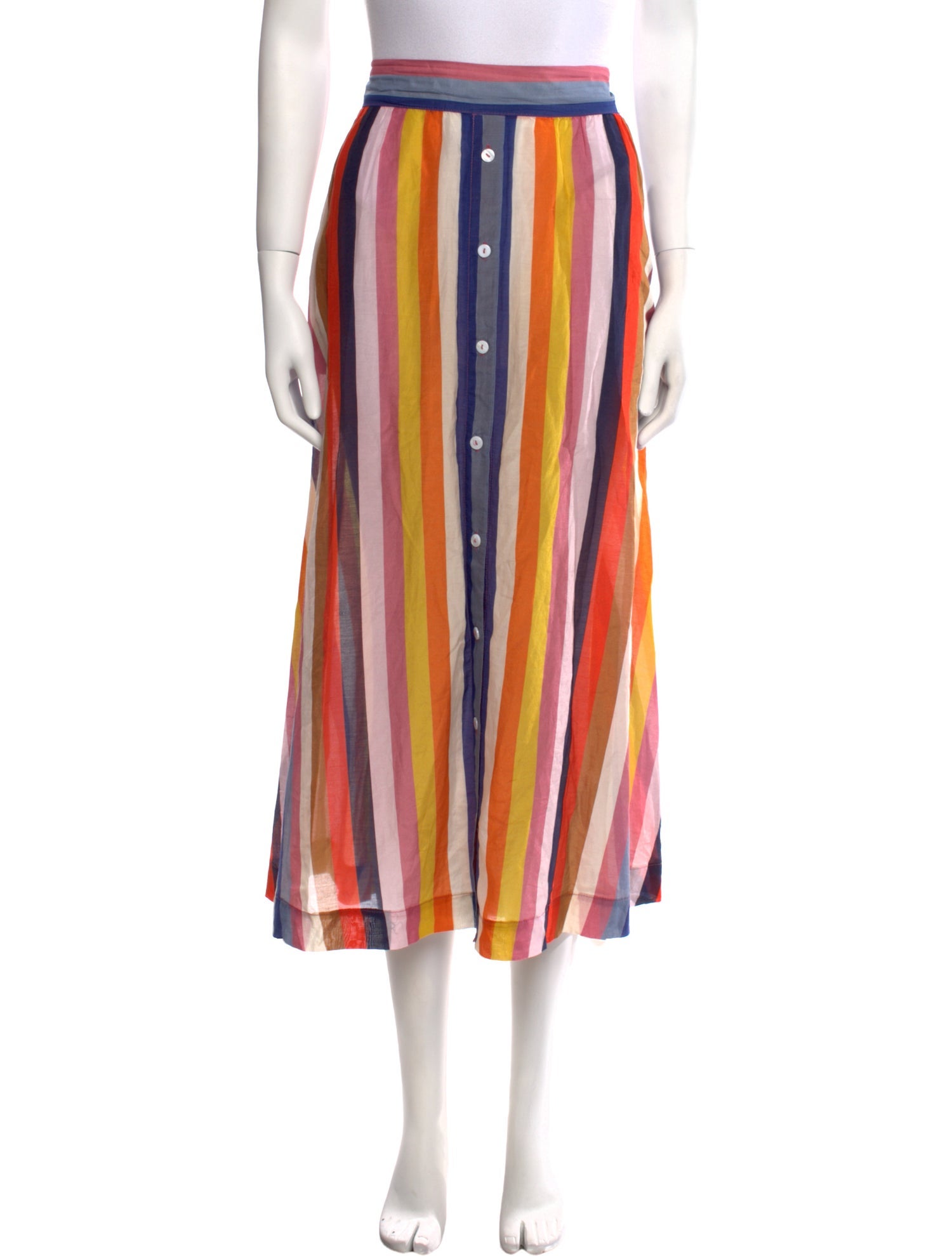 Xirena Striped Midi Length Skirt