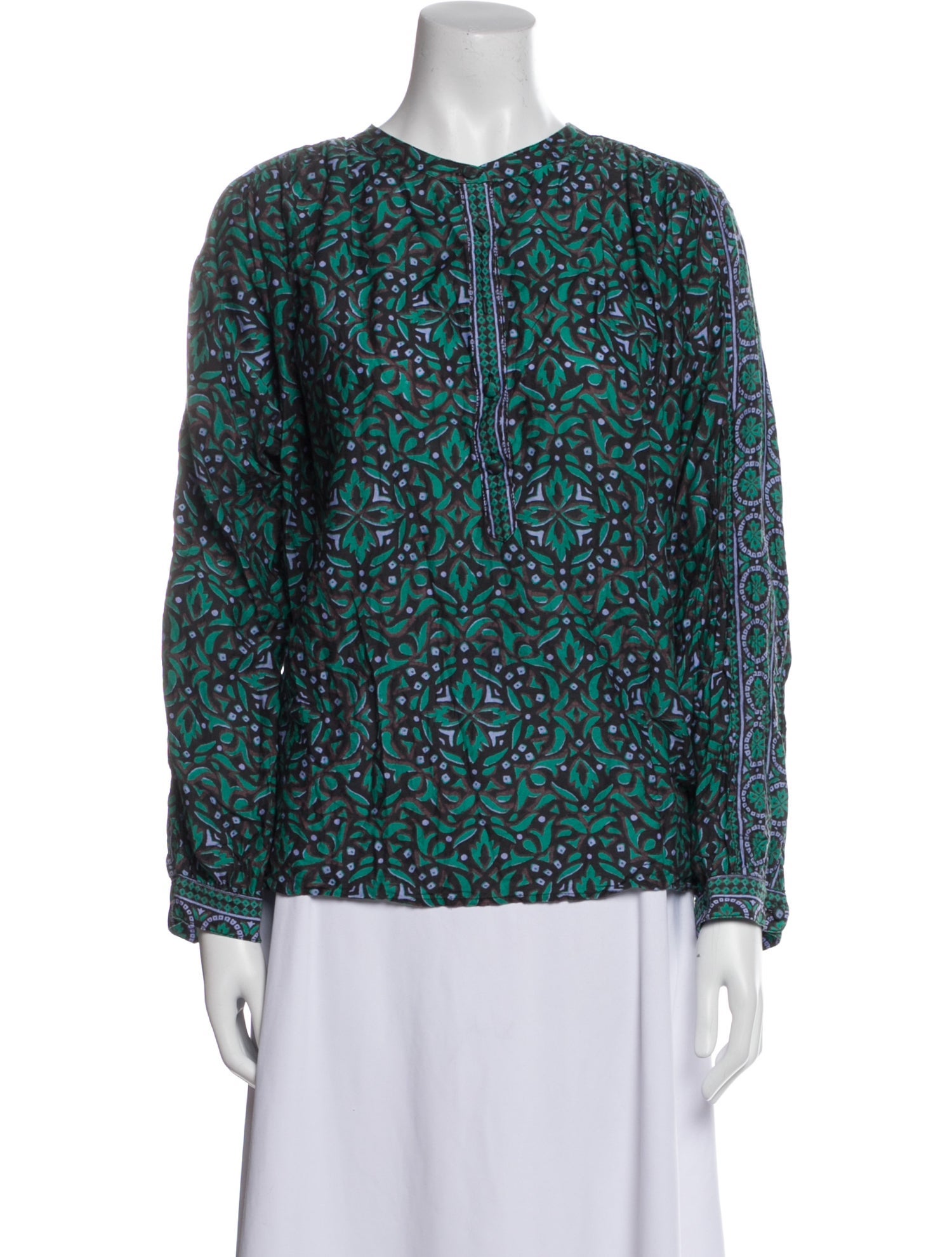 Xirena Printed Crew Neck Blouse