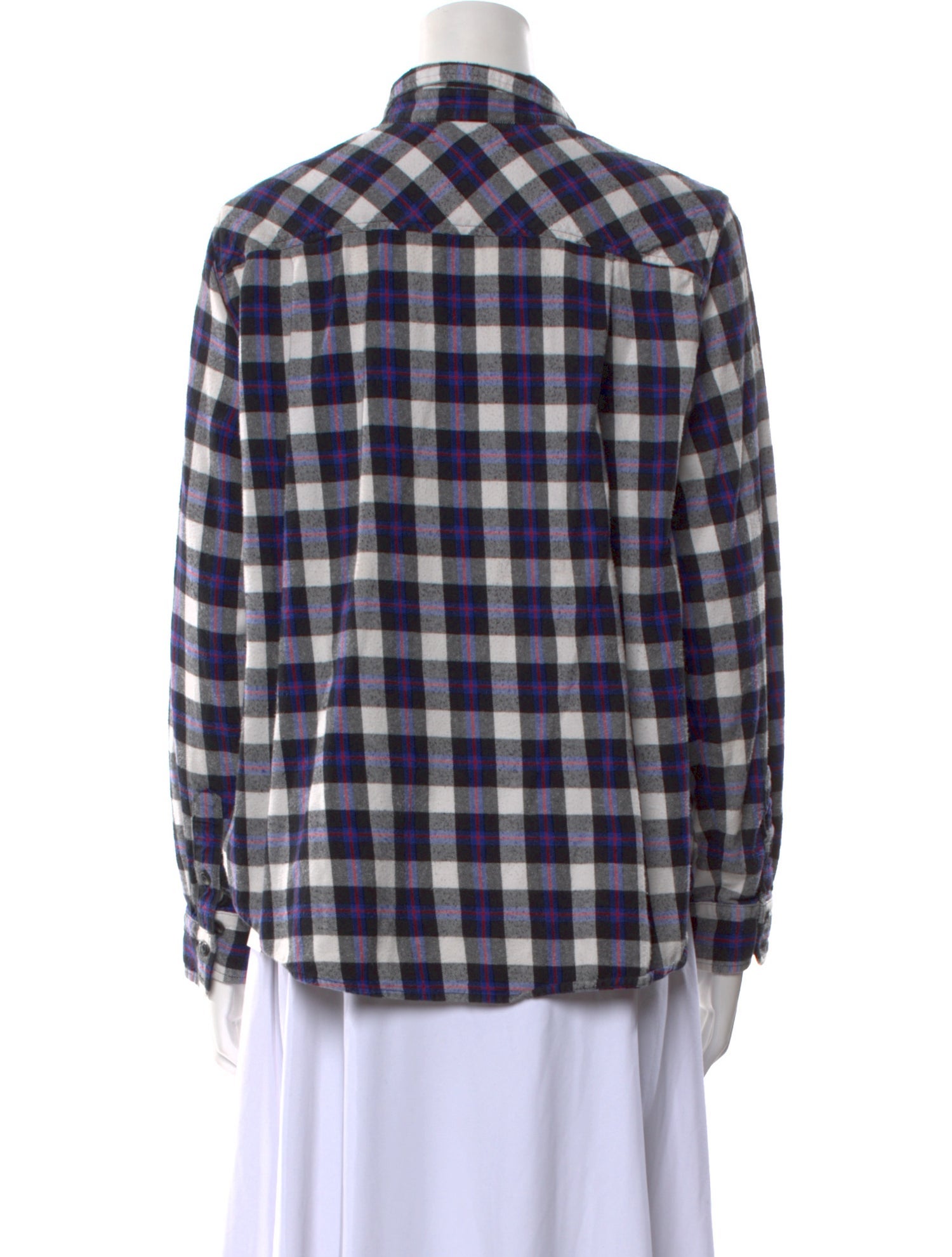 Xirena Plaid Print Long Sleeve Button-Up Top