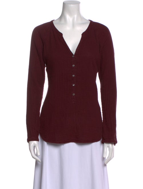 Xirena V-Neck Long Sleeve Button-Up Top