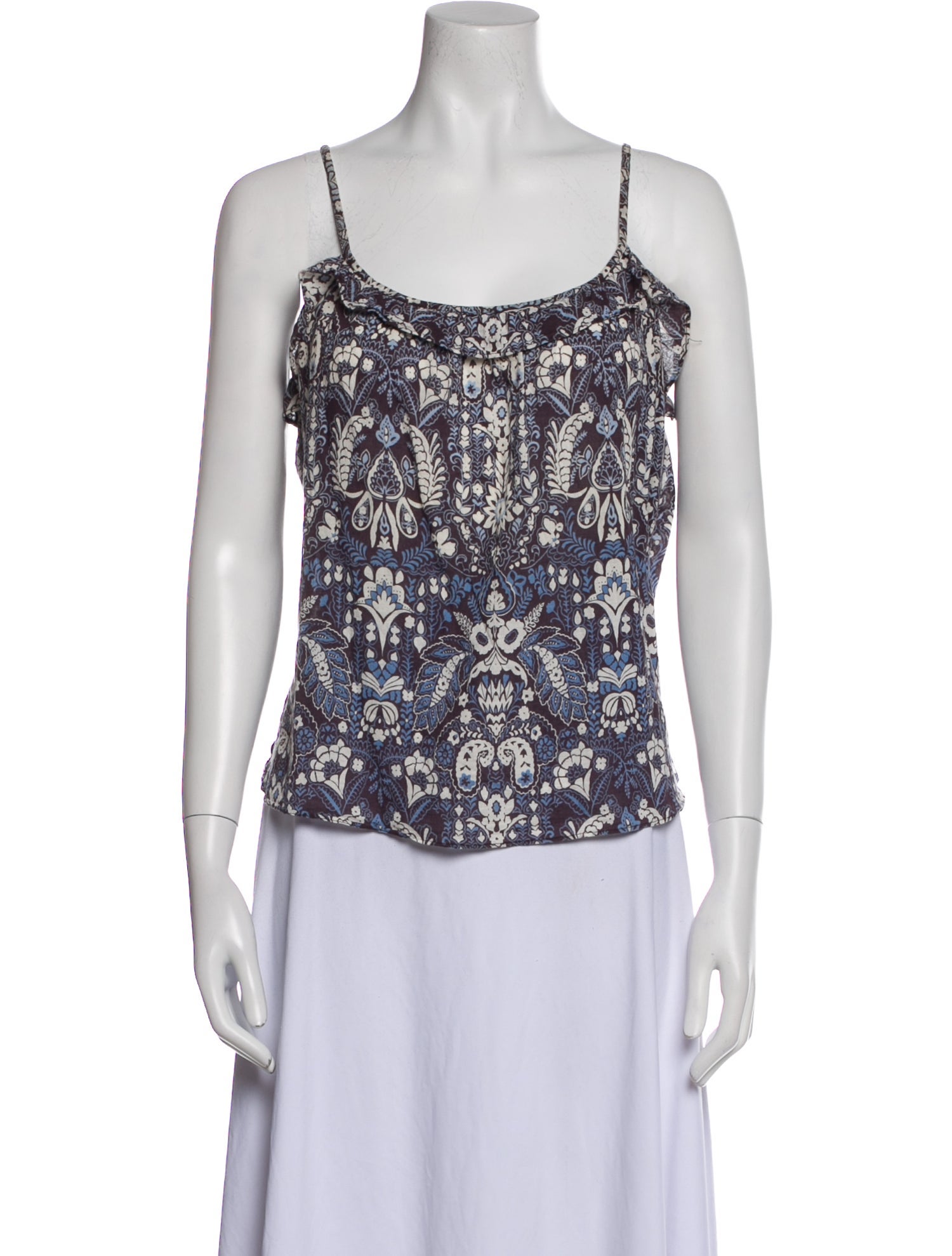 Xirena Floral Print Scoop Neck Top