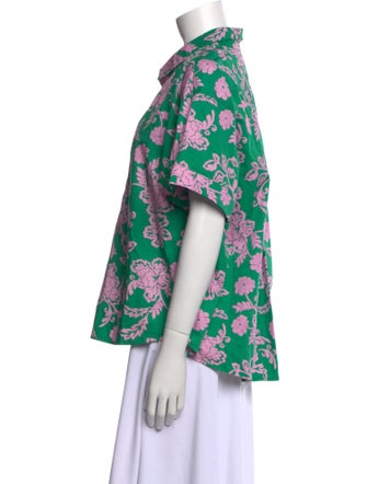 Xirena Floral Print V-Neck Button-Up Top