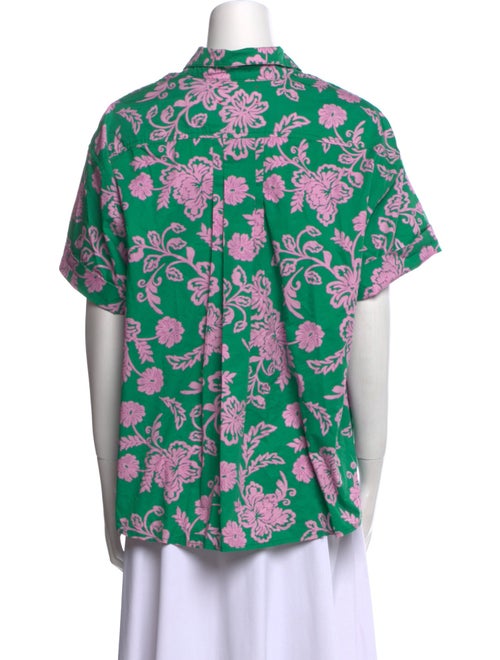 Xirena Floral Print V-Neck Button-Up Top