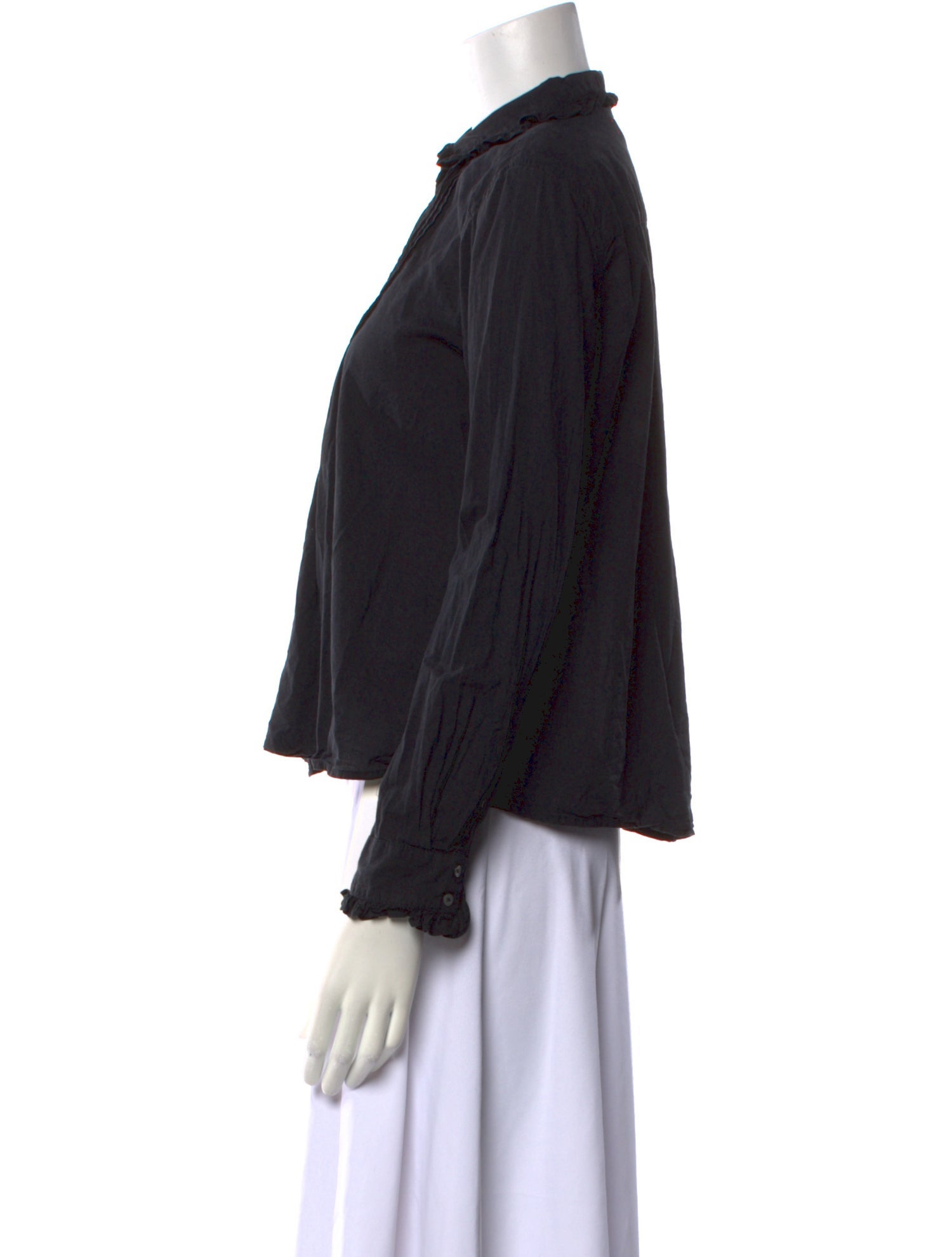 Xirena Mock Neck Long Sleeve Button-Up Top