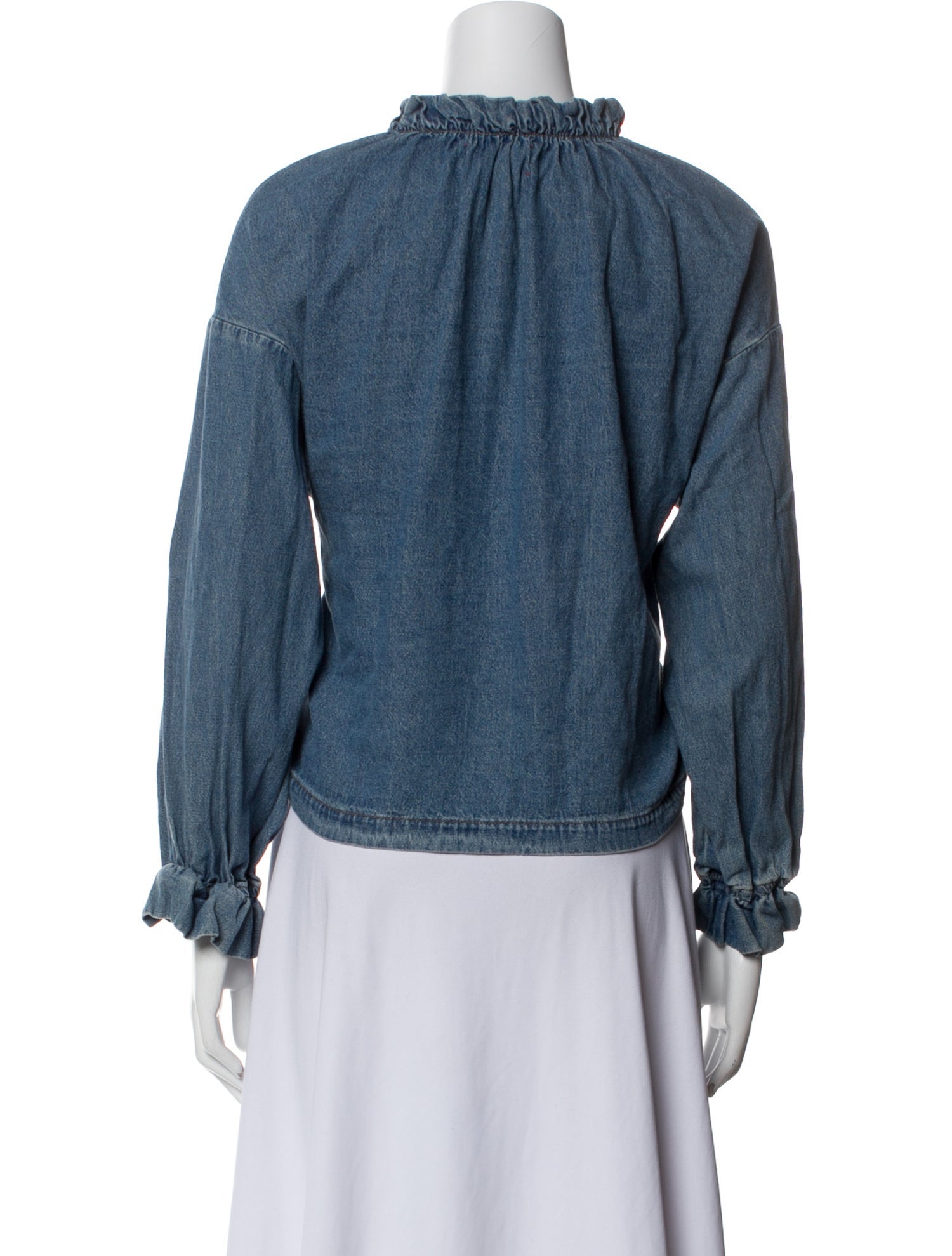 Xirena Mock Neck Long Sleeve Button-Up Top