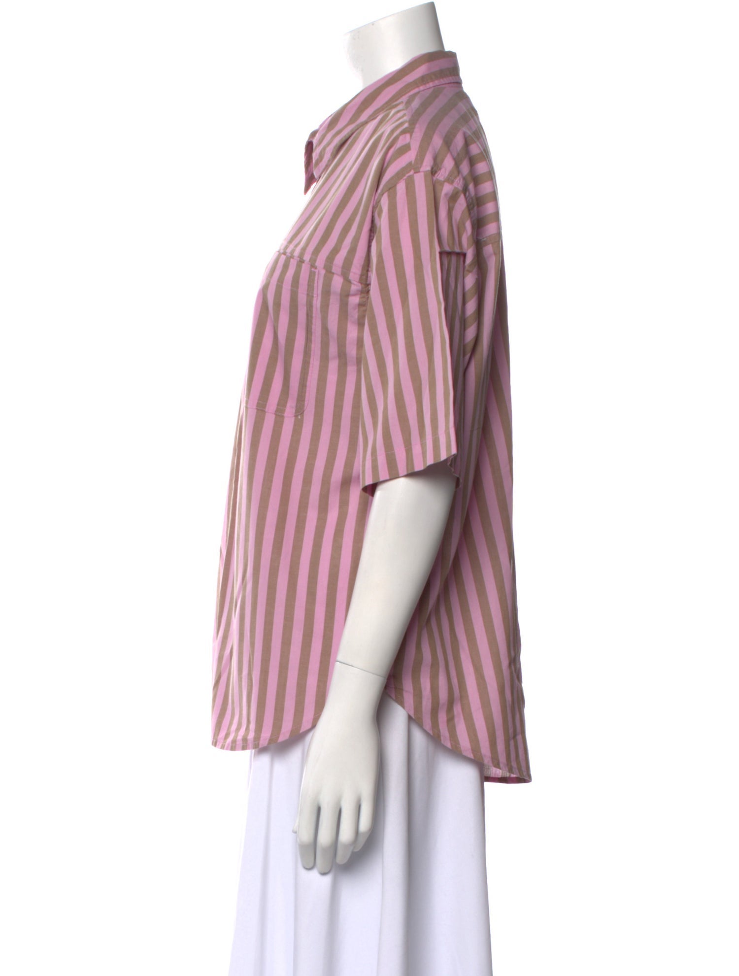 Xirena Striped Short Sleeve Button-Up Top