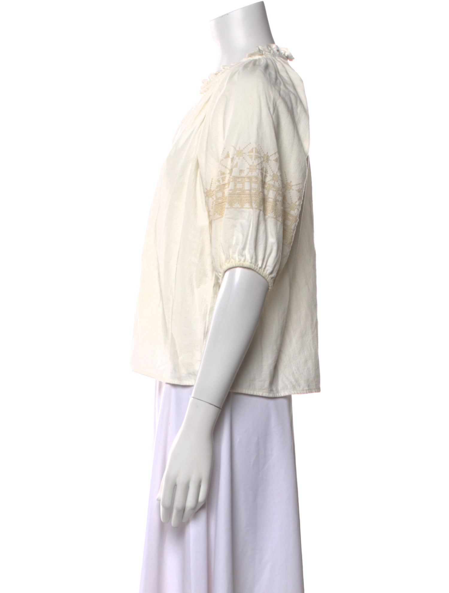 Xirena V-Neck Three-Quarter Sleeve Blouse