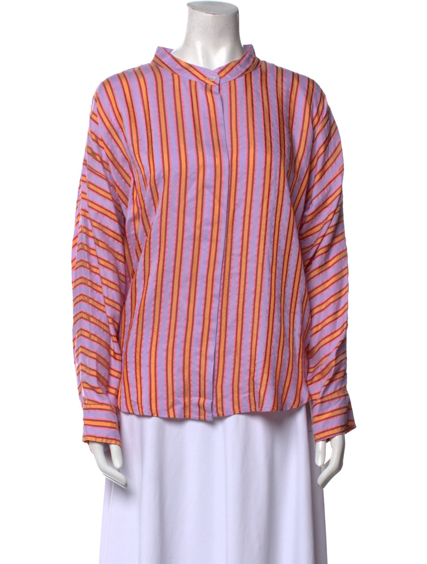 Xirena Striped Mock Neck Blouse