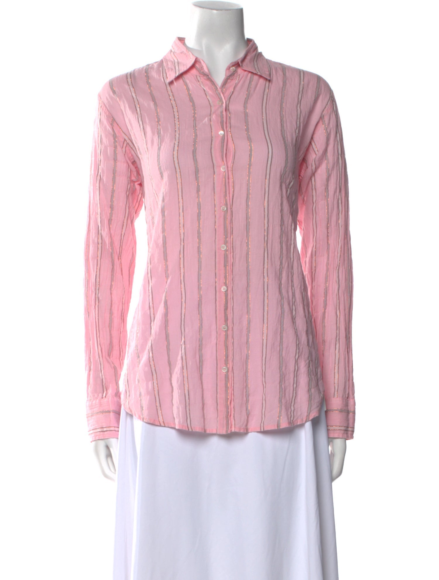Xirena Striped Long Sleeve Button-Up Top