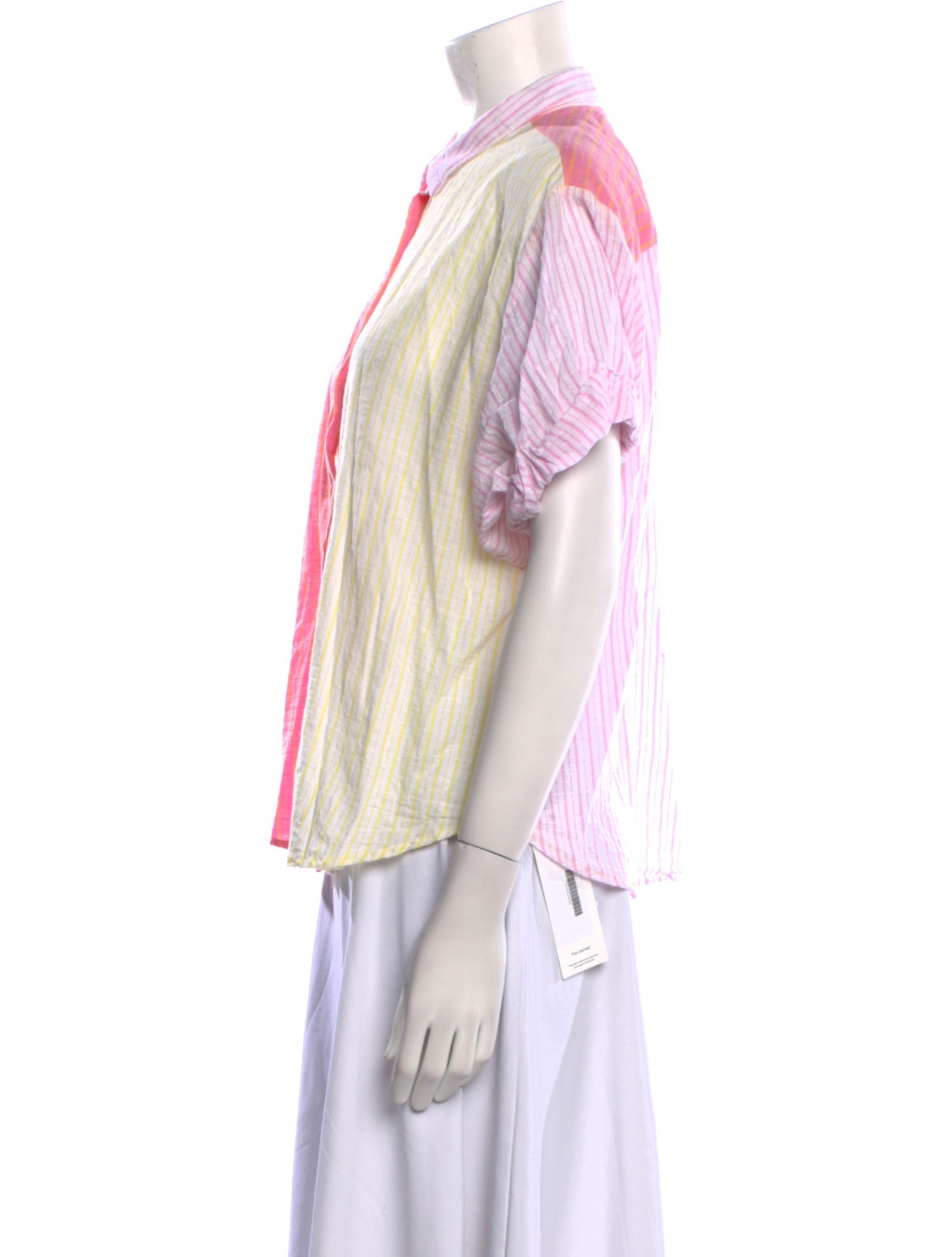 Xirena Striped Short Sleeve Button-Up Top