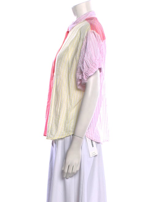 Xirena Striped Short Sleeve Button-Up Top