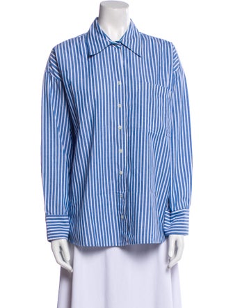 Xirena Striped Long Sleeve Button-Up Top