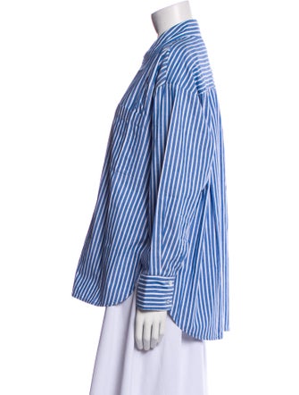 Xirena Striped Long Sleeve Button-Up Top