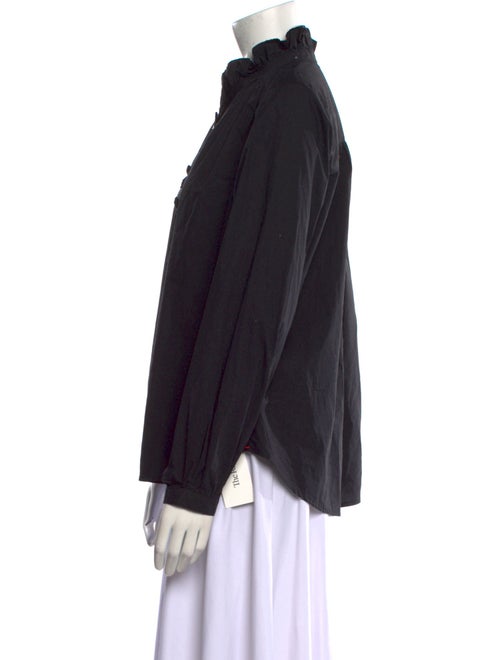 Xirena Mock Neck Long Sleeve Button-Up Top