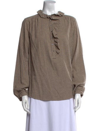 Xirena Plaid Print Mock Neck Sweatshirt