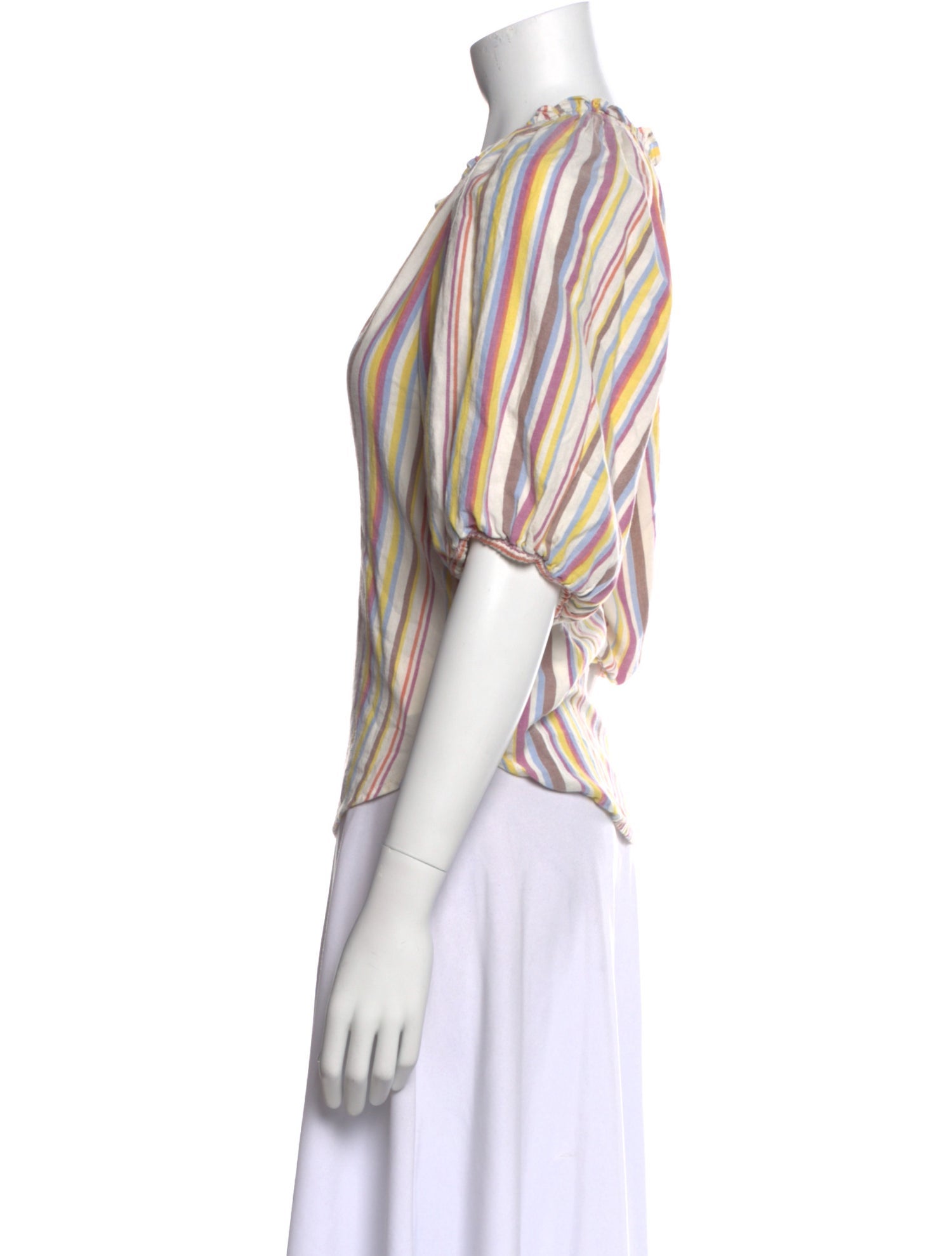 Xirena Striped V-Neck Blouse