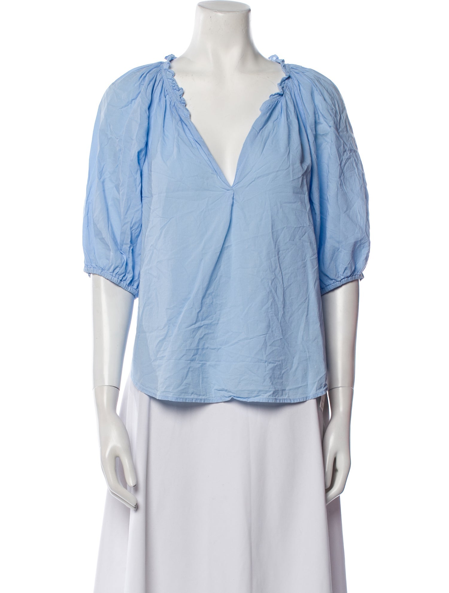 Xirena V-Neck Three-Quarter Sleeve Blouse