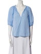 Xirena V-Neck Three-Quarter Sleeve Blouse