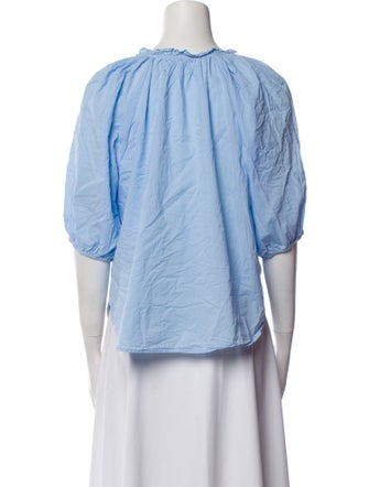 Xirena V-Neck Three-Quarter Sleeve Blouse