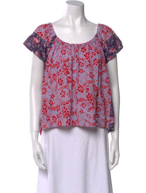 Xirena Floral Print Scoop Neck Blouse