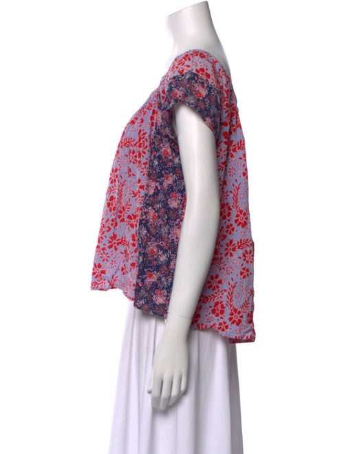 Xirena Floral Print Scoop Neck Blouse