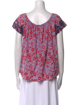 Xirena Floral Print Scoop Neck Blouse