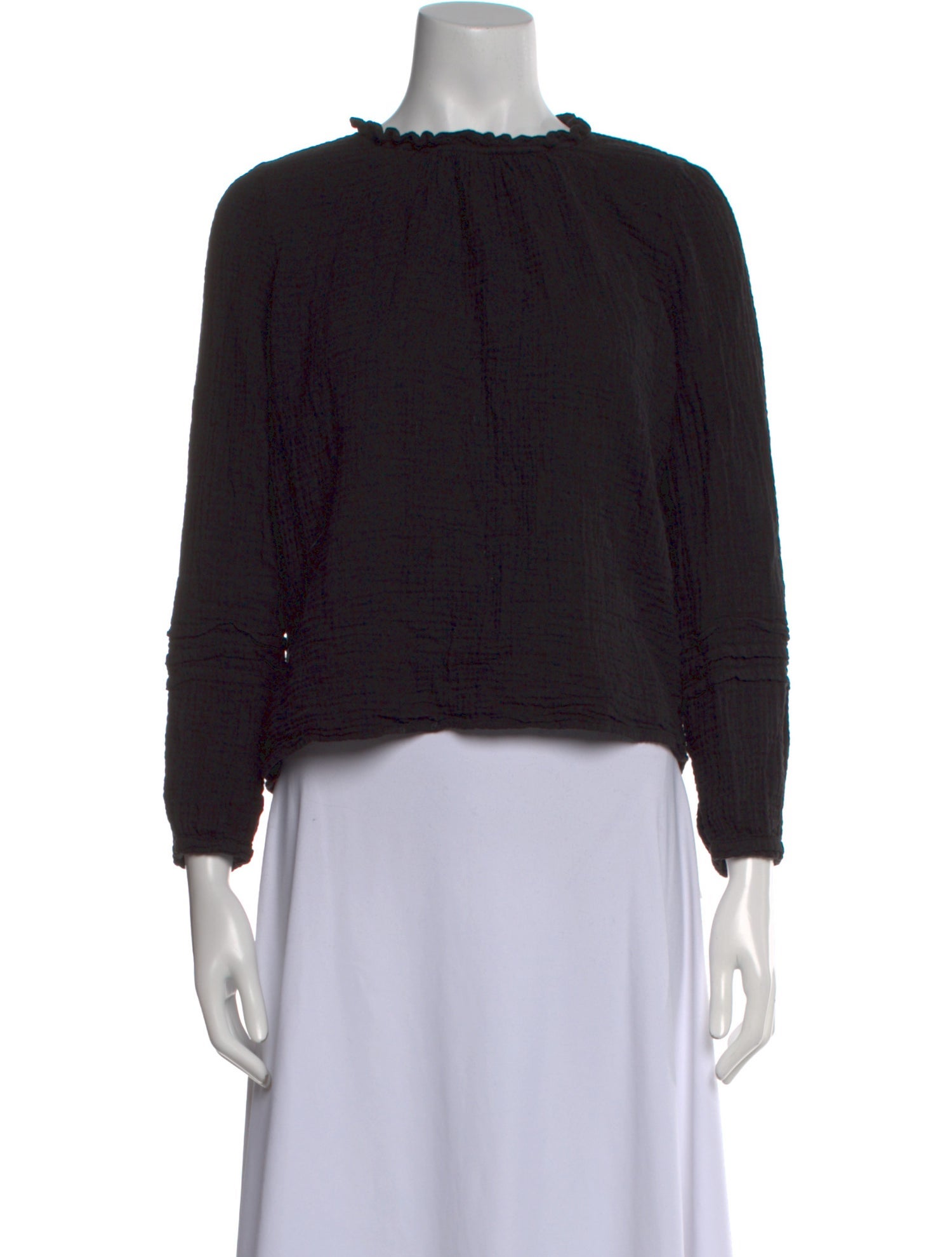 Xirena Mock Neck Three-Quarter Sleeve Crop Top