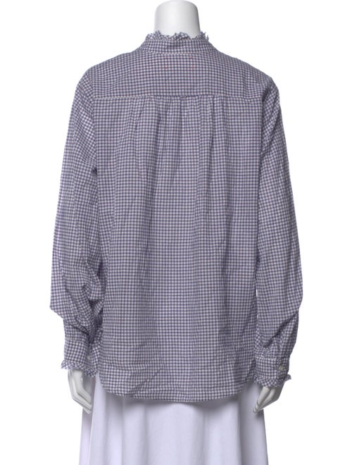 Xirena Plaid Print Mock Neck Button-Up Top