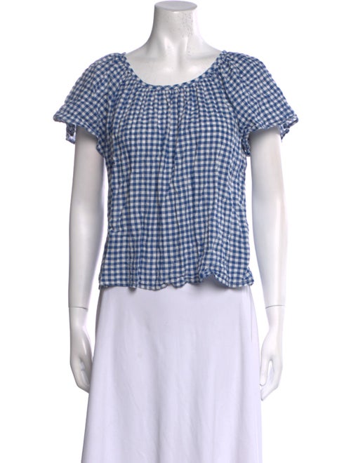 Xirena Plaid Print Scoop Neck Crop Top