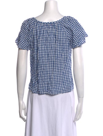 Xirena Plaid Print Scoop Neck Crop Top