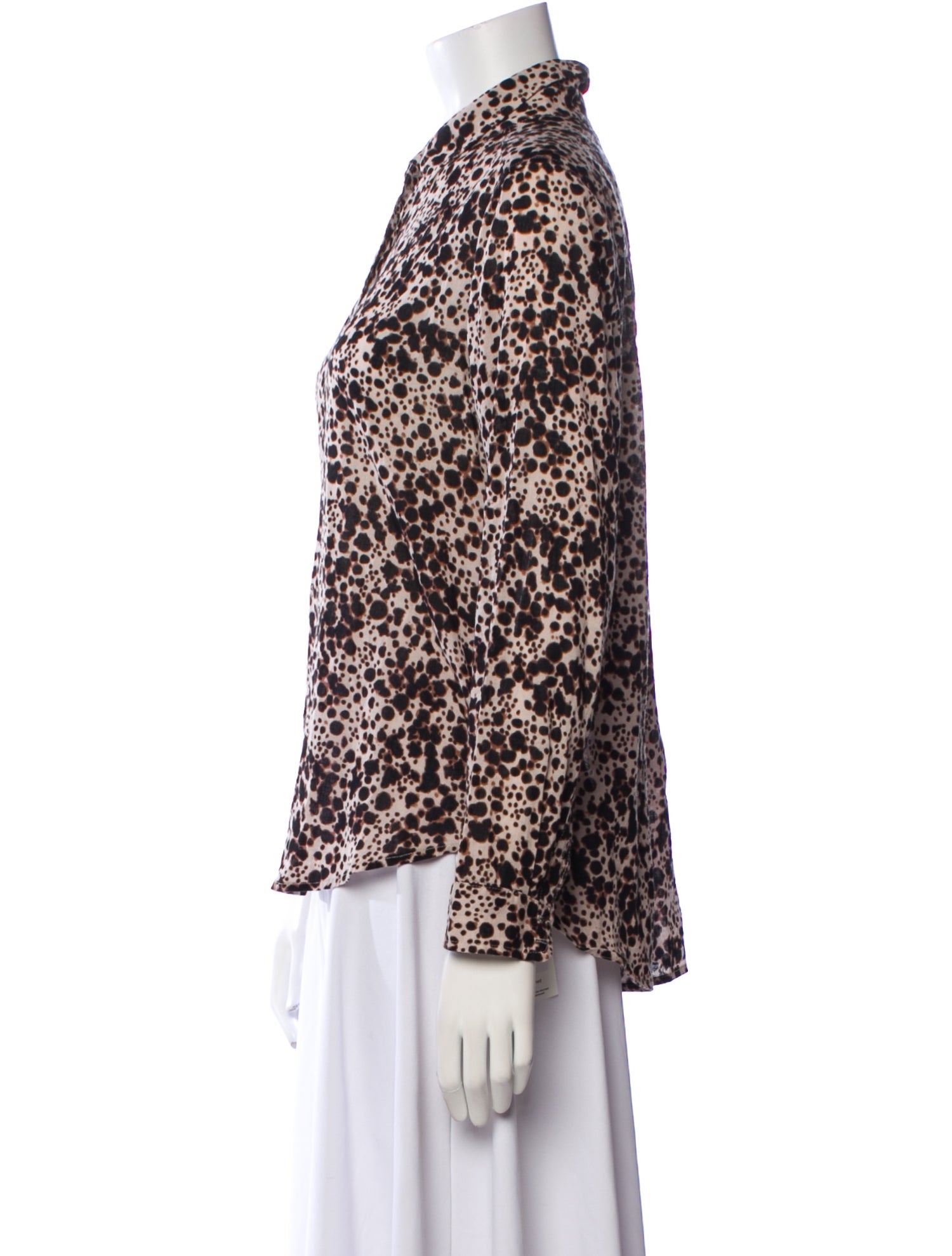 Xirena Printed Long Sleeve Button-Up Top