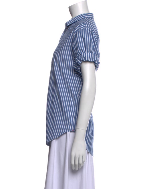 Xirena Striped Short Sleeve Button-Up Top