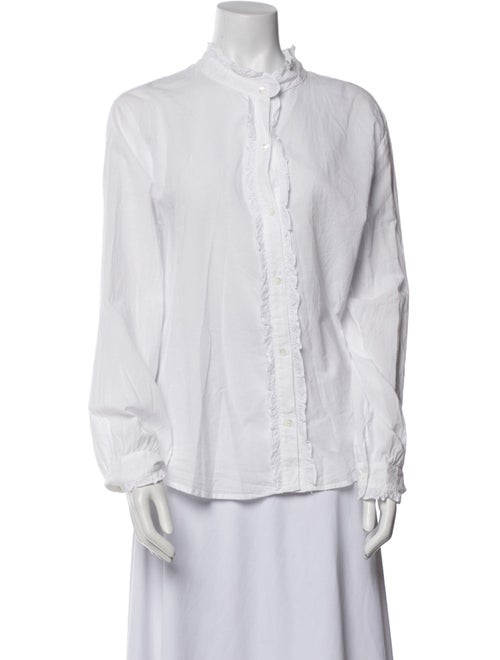 Xirena Mock Neck Long Sleeve Button-Up Top