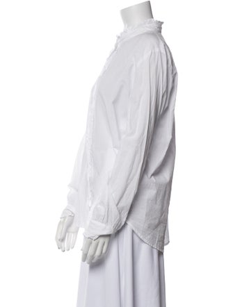 Xirena Mock Neck Long Sleeve Button-Up Top