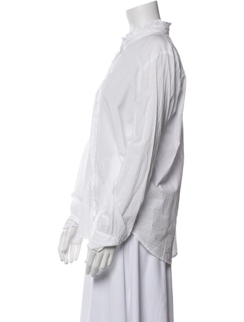 Xirena Mock Neck Long Sleeve Button-Up Top