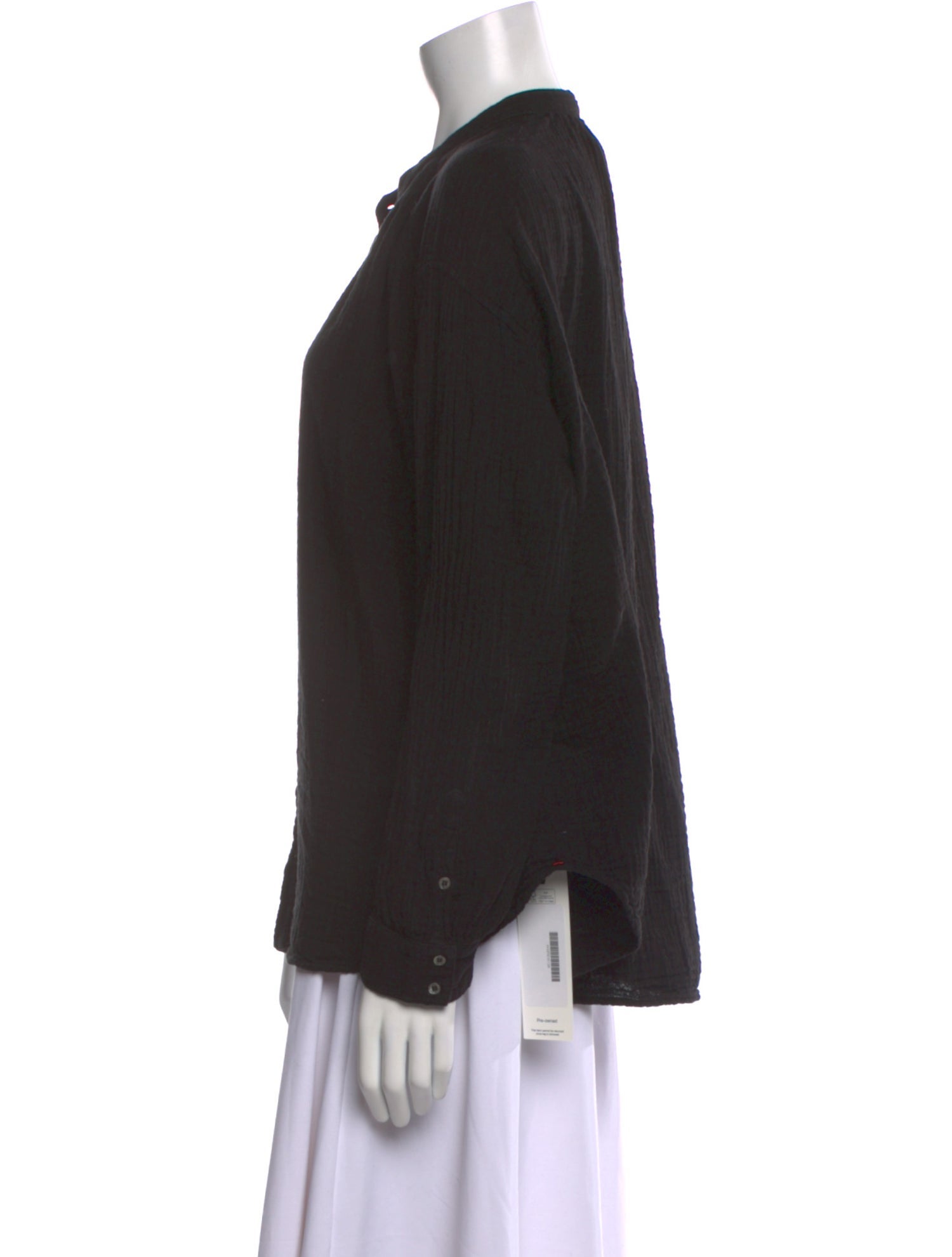 Xirena Mock Neck Long Sleeve Button-Up Top