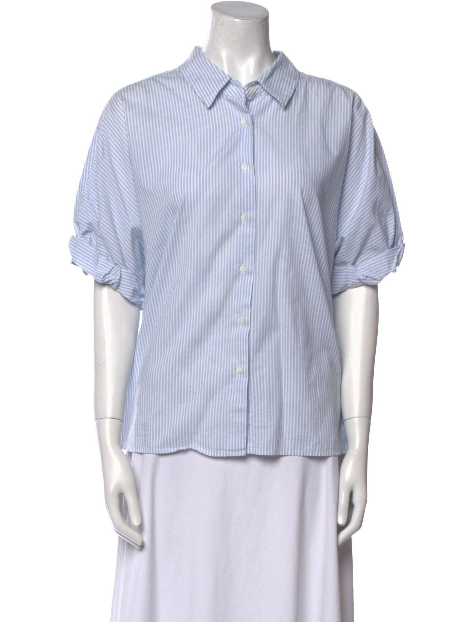 Xirena Striped Short Sleeve Button-Up Top