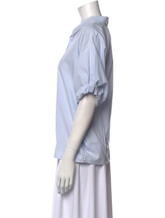 Xirena Striped Short Sleeve Button-Up Top