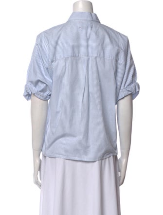 Xirena Striped Short Sleeve Button-Up Top