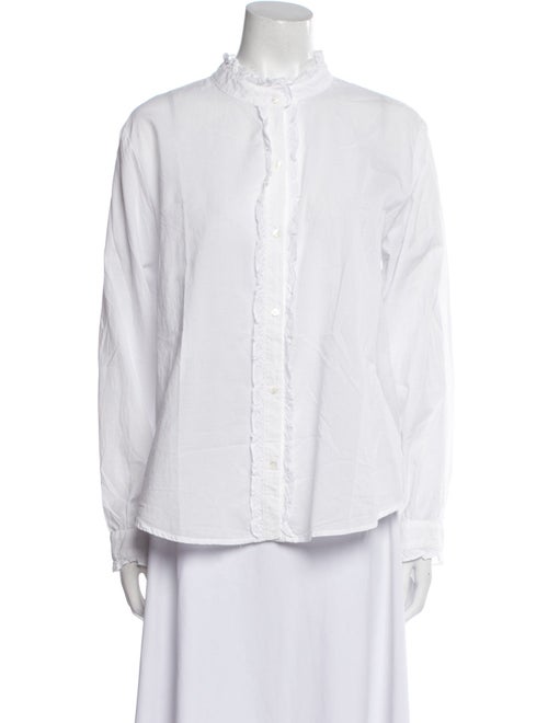 Xirena Mock Neck Long Sleeve Button-Up Top