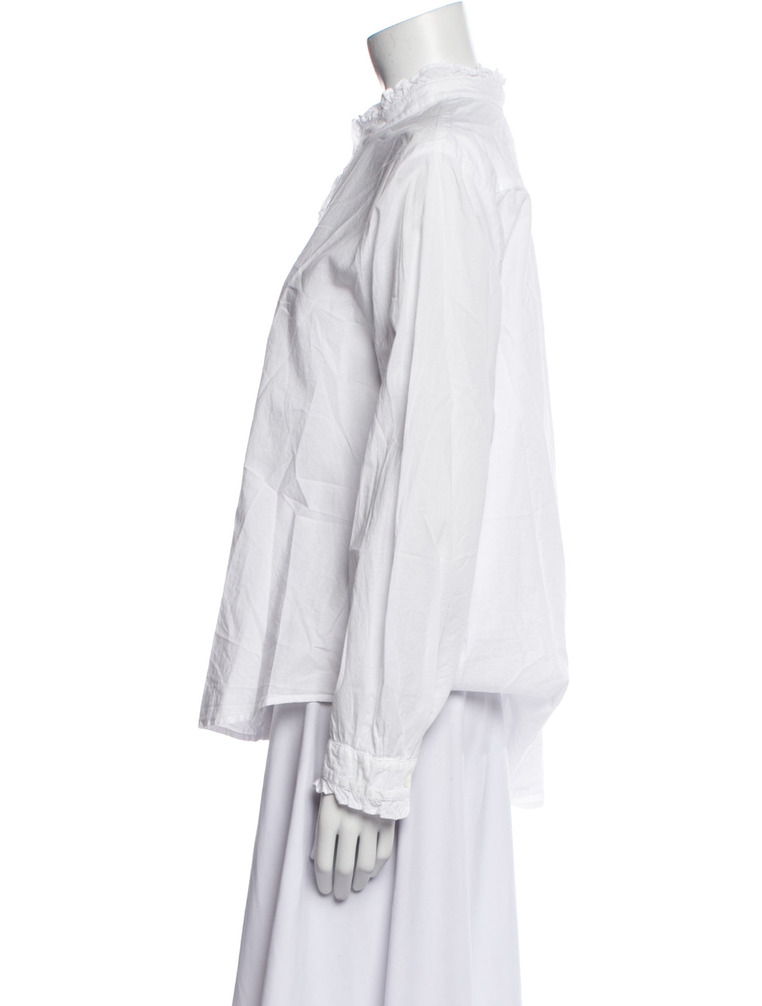 Xirena Mock Neck Long Sleeve Button-Up Top