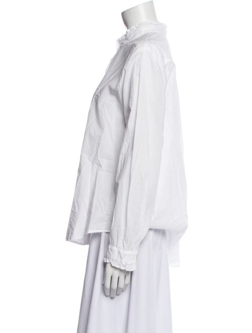 Xirena Mock Neck Long Sleeve Button-Up Top