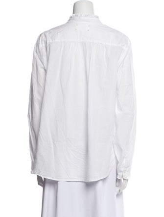 Xirena Mock Neck Long Sleeve Button-Up Top