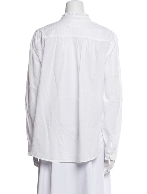 Xirena Mock Neck Long Sleeve Button-Up Top