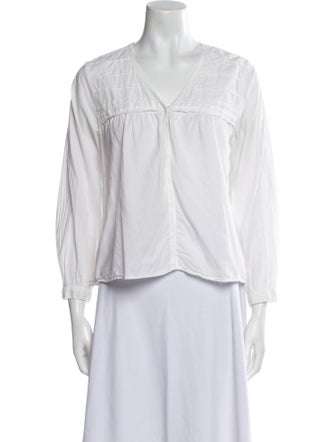 Xirena V-Neck Three-Quarter Sleeve Blouse