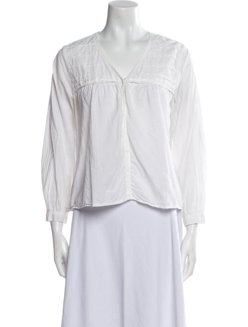Xirena V-Neck Three-Quarter Sleeve Blouse