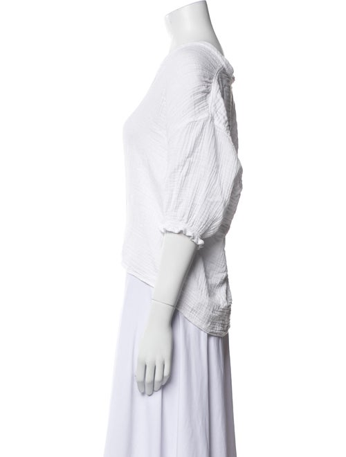 Xirena V-Neck Three-Quarter Sleeve Crop Top