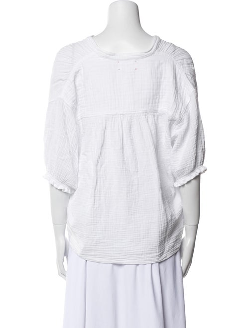 Xirena V-Neck Three-Quarter Sleeve Crop Top