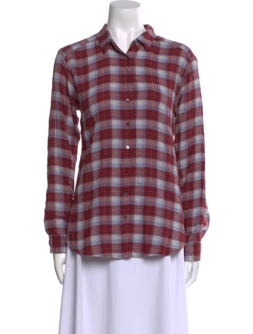 Xirena Plaid Print Long Sleeve Button-Up Top