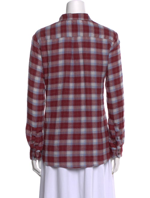 Xirena Plaid Print Long Sleeve Button-Up Top